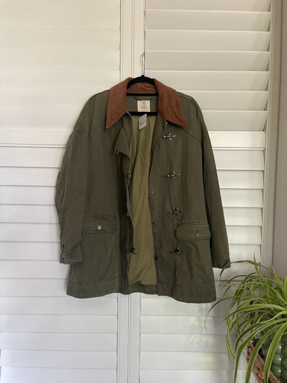 *NWT* We the Free Denim Barn Coat in Deep Green Size Large - Picture 7 of 14